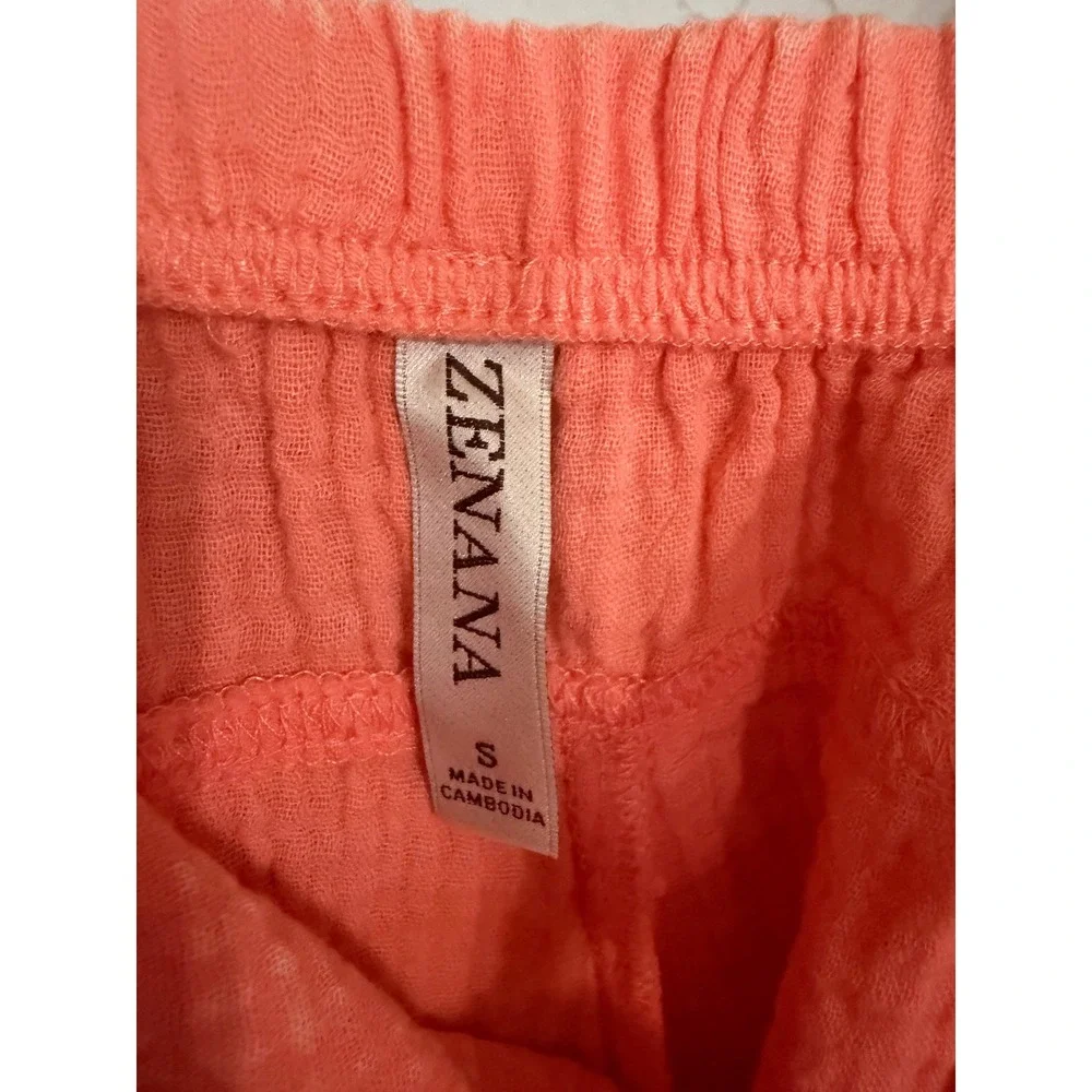 New! Zenana Orange Gauze Romper Small Adjustable Tie‎ Strap Summer Jumpsuit